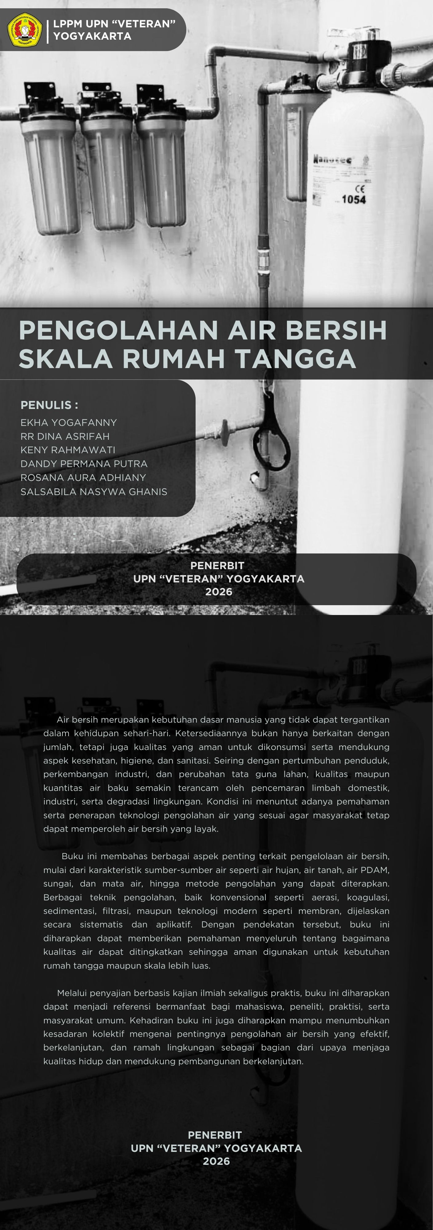 Cover Buku PENGOLAHAN AIR BERSIH  SKALA RUMAH TANGGA